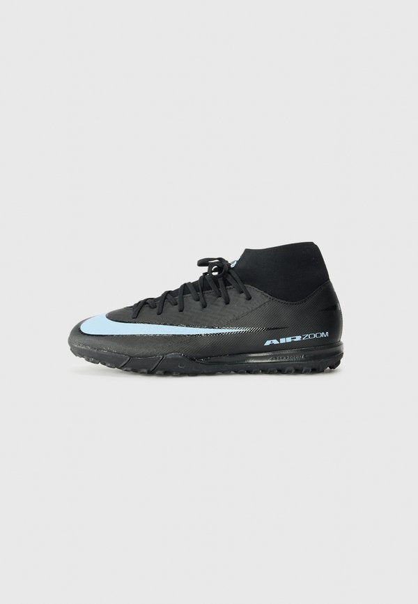 Nike Performance ZM 10 ACADEMY TF - Firm-ground football boots - black/ice blue