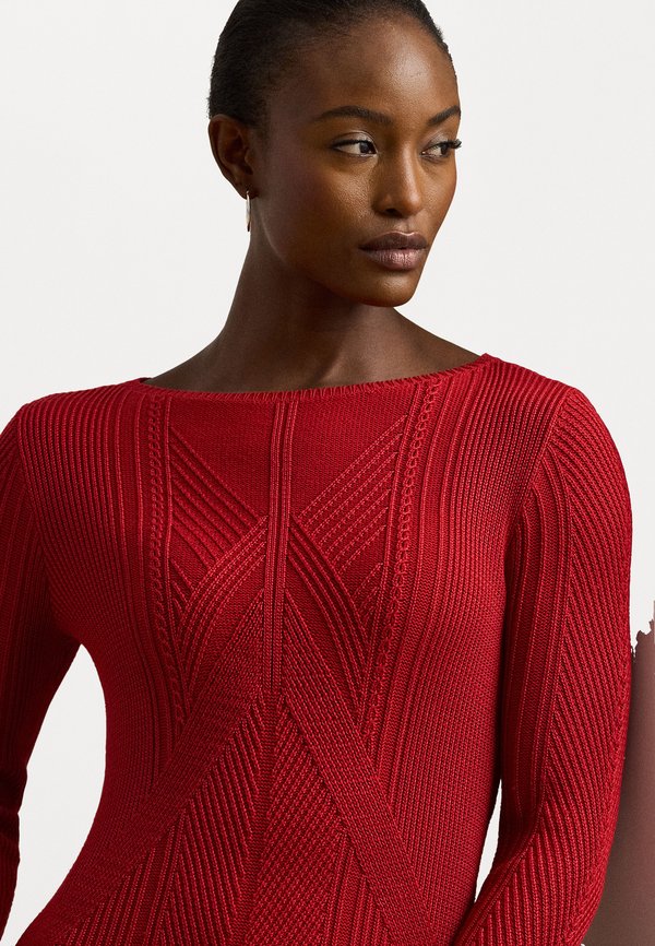 Lauren Ralph Lauren Pointelle Cotton Blend Sweater Dress