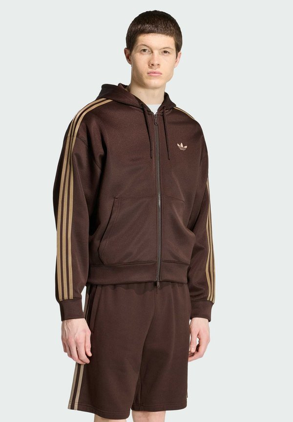adidas Originals ADIDAS ORIGINALS ADIDAS ADICOLOR SPACER OVERSIZED HOODIE - Zip-up sweatshirt - aurora coffee
