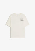 Bershka EMBROIDERED SHORT SLEEVE - T-SHIRT - Print T-shirt - white