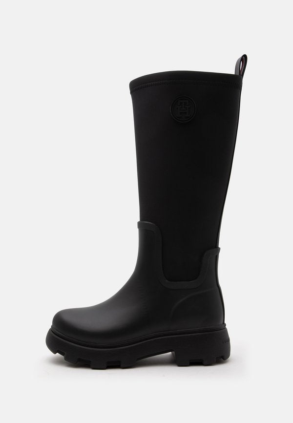 Tommy Hilfiger STAMP WARM KNEE RAIN BOOT - Wellies - black