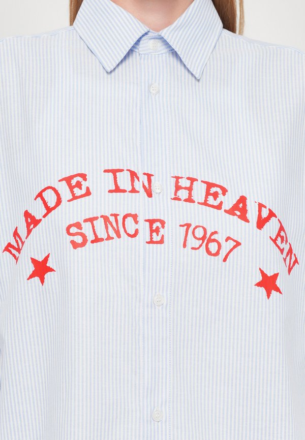 Fiorucci WOMEN'S MADE IN HEAVEN PRINT LIGHT BLUE STRIPED SHIRT