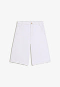 Bershka BAGGY BERMUDA - Denim shorts - white