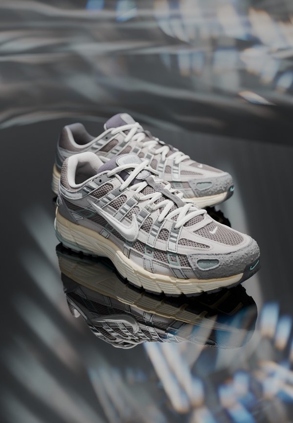 Nike Sportswear P-6000 UNISEX - Trainers - flat pewter/white/light iron ore/metallic silver/iron grey/light bone