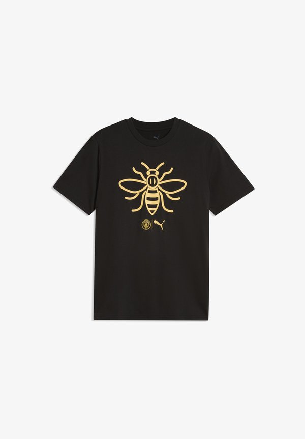 Puma MANCHESTER CITY FTBLCULTURE T-SHIRT - Club wear - black-flaxen