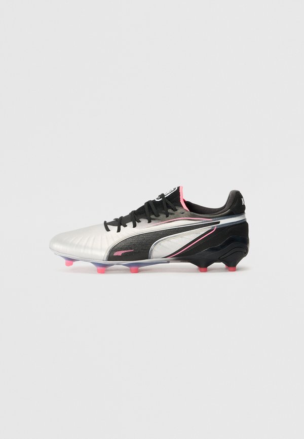 Puma KING ULTIMATE - Firm-ground football boots - silver/ black/white
