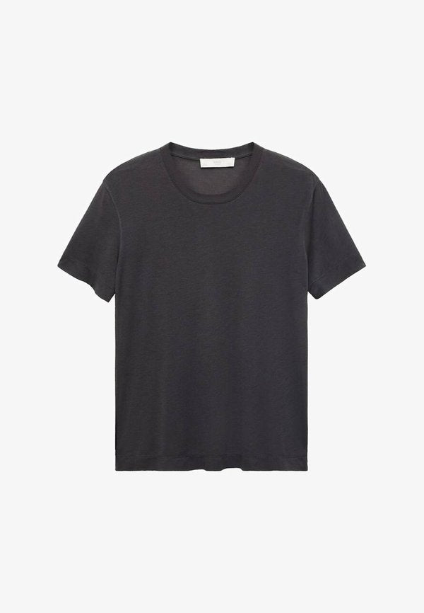 Mango Basic T-shirt - anthracite