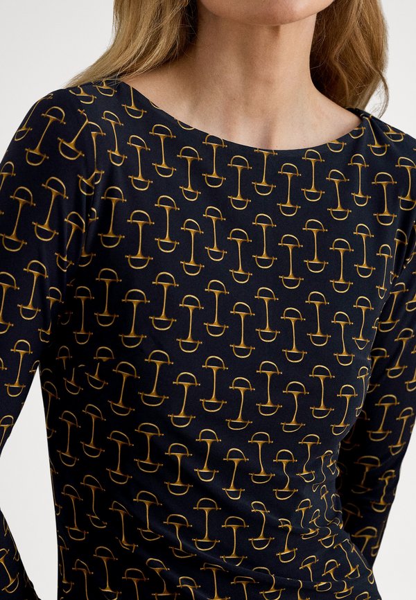 Lauren Ralph Lauren GEO PRINT STRETCH JERSEY BOATNECK DRESS