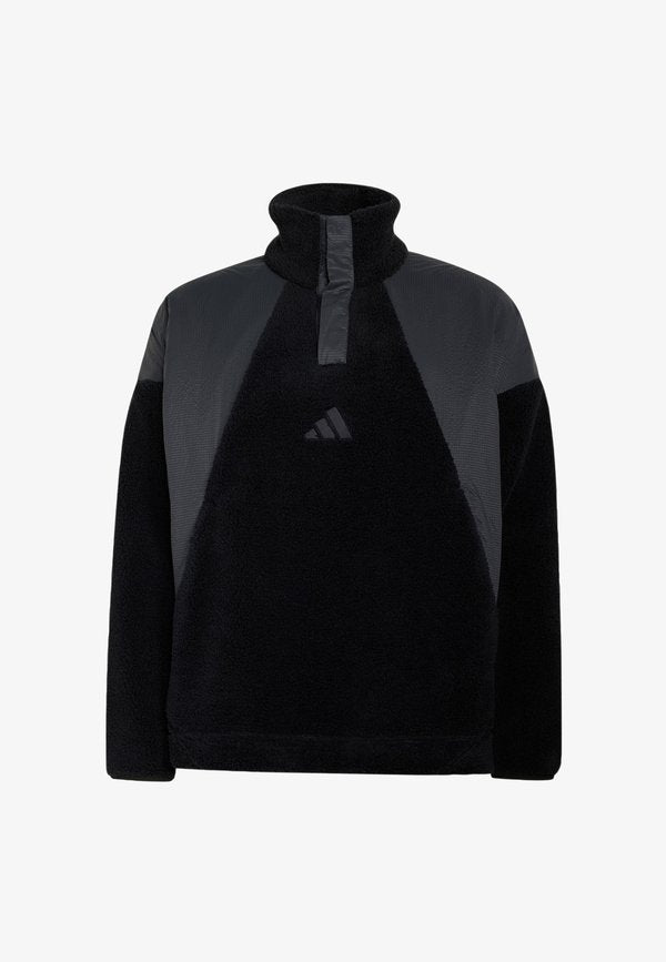 adidas Sportswear ADIDAS SPORTSWEAR TERREX XPLORIC CLIMAWARM HIGH PILE SNAP PULLOVER - Fleece jumper - black