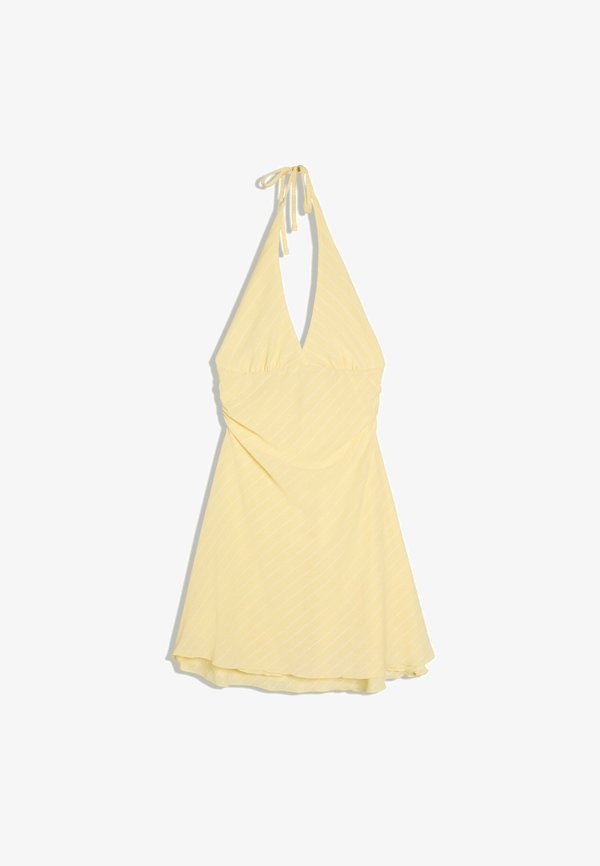 Bershka HALTER DRESS - Day dress - yellow