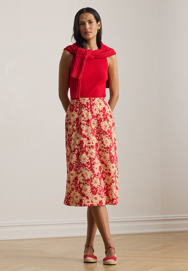 Lauren Ralph Lauren FLORAL CREPE MIDI SKIRT