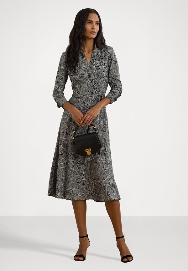 Lauren Ralph Lauren PAISLEY CREPE MIDI DRESS
