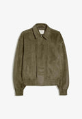 Bershka Faux leather jacket - khaki