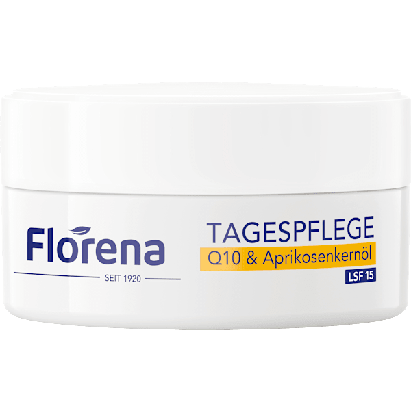 Tagescreme Q10 & Aprikosenkernöl Anti-Falten & Elastizität, LSF 15 Florena