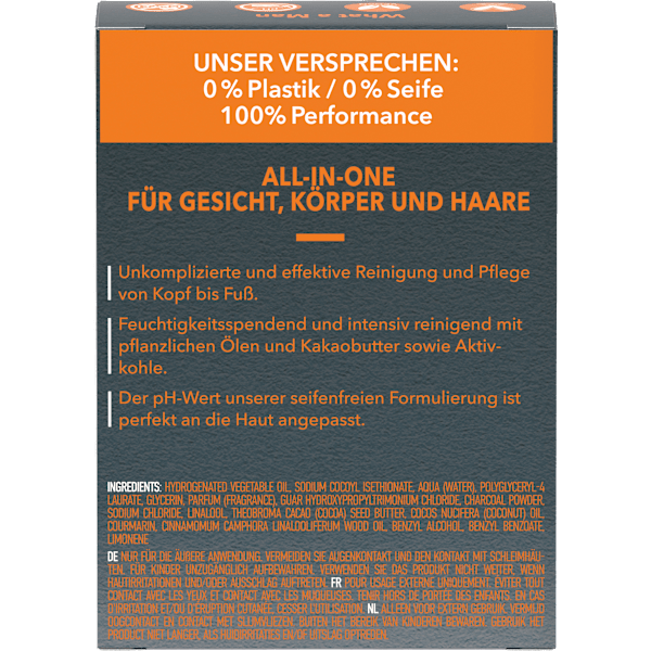Festes Duschgel Men mit Aktivkohle 3in1 Foamie