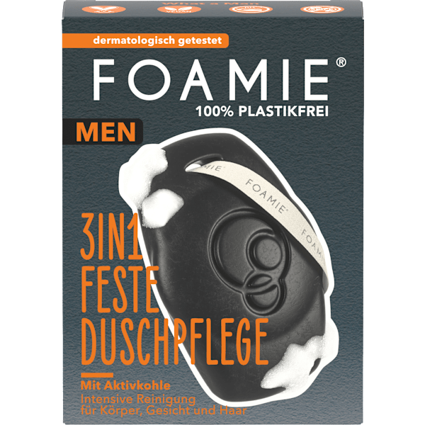 Festes Duschgel Men mit Aktivkohle 3in1 Foamie