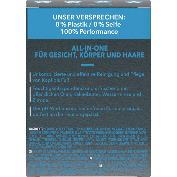 Festes Duschgel Men Wasserminze & Zitrone 3in1 Foamie