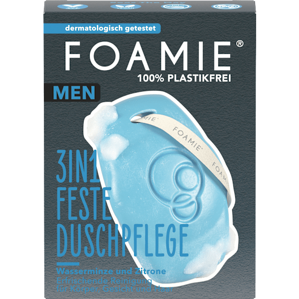 Festes Duschgel Men Wasserminze & Zitrone 3in1 Foamie