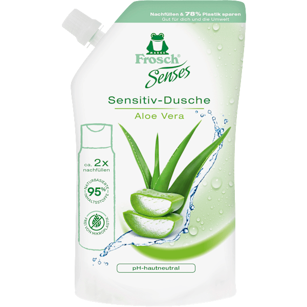 Duschgel Aloe Vera, Nachfüllpack Frosch Senses