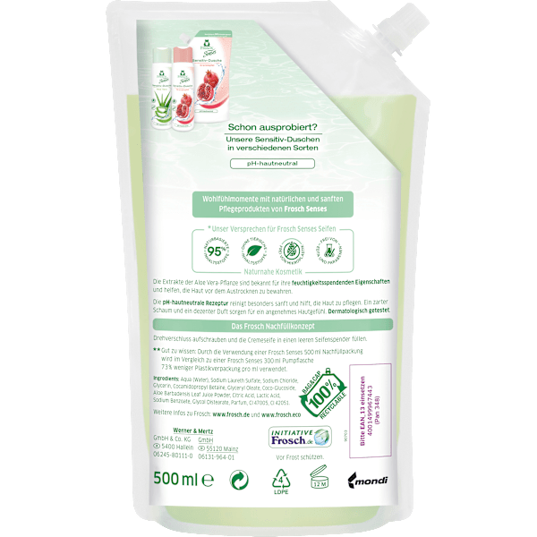 Flüssigseife Aloe Vera Nachfüllpack Frosch Senses