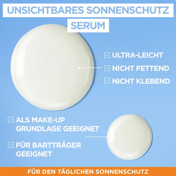 Sonnenfluid Gesicht super UV invisible Serum, LSF 50+ Garnier Ambre Solaire