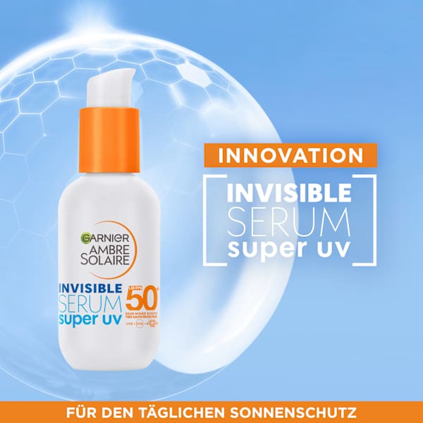 Sonnenfluid Gesicht super UV invisible Serum, LSF 50+ Garnier Ambre Solaire