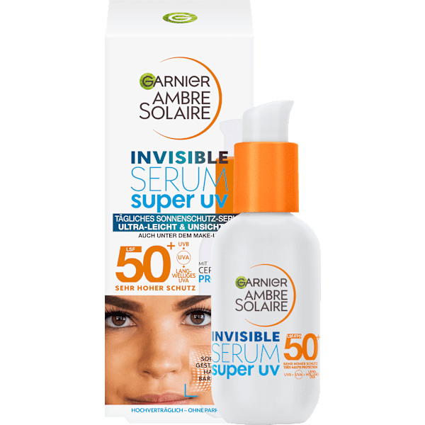 Sonnenfluid Gesicht super UV invisible Serum, LSF 50+ Garnier Ambre Solaire