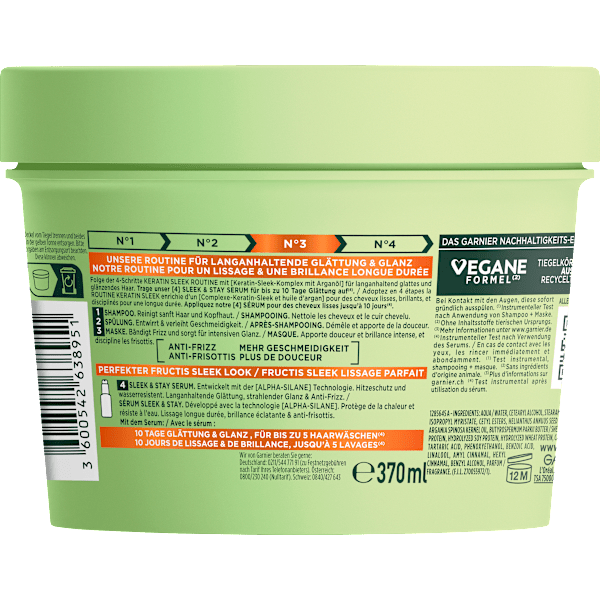 Haarmaske Keratin Sleek, Anti-Frizz Kur GARNIER FRUCTIS