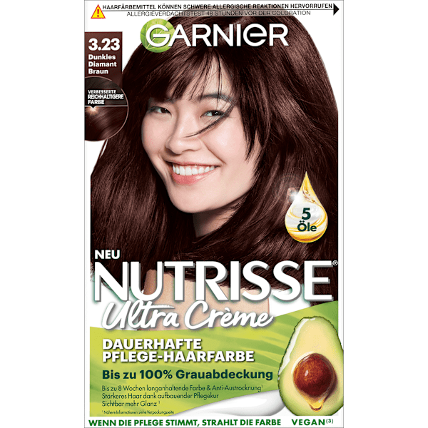 Haarfarbe 3.23 Dunkles Diamantbraun, 1 St GARNIER NUTRISSE
