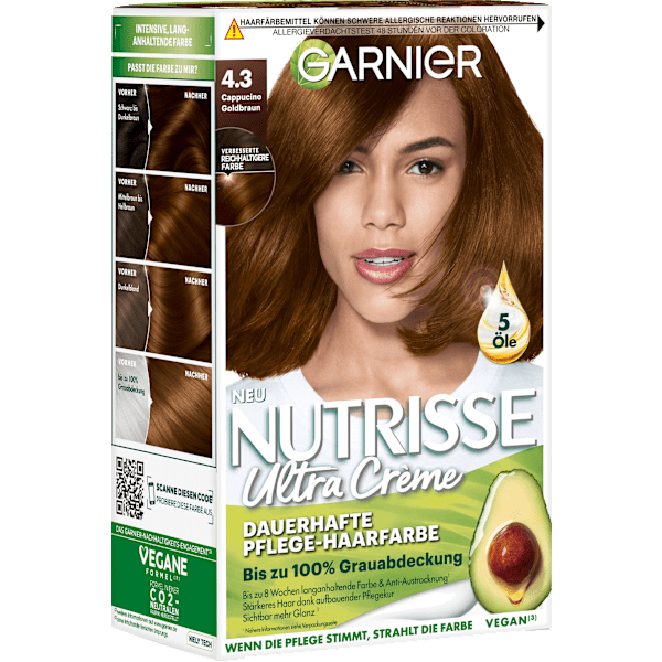 Haarfarbe 4.3 Cappucino Goldbraun GARNIER NUTRISSE