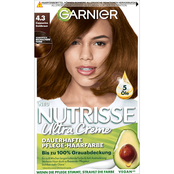 Haarfarbe 4.3 Cappucino Goldbraun GARNIER NUTRISSE