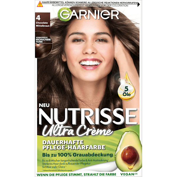 Haarfarbe 4 Chocolate Mittelbraun GARNIER NUTRISSE