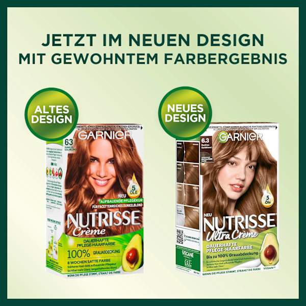 Haarfarbe 6.3 Dunkles Goldblond GARNIER NUTRISSE