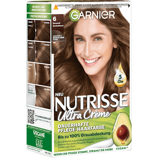 Haarfarbe 6 Karamell Dunkelblond GARNIER NUTRISSE