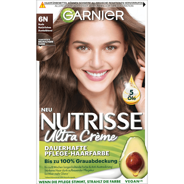 Haarfarbe 6N Nude Natürliches Dunkelblond GARNIER NUTRISSE