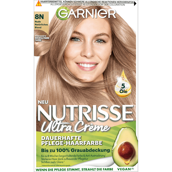 Haarfarbe 8N Nude Natürliches Blond GARNIER NUTRISSE