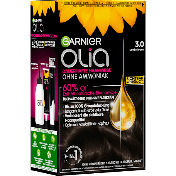 Haarfarbe 3.0 Dunkelbraun GARNIER olia
