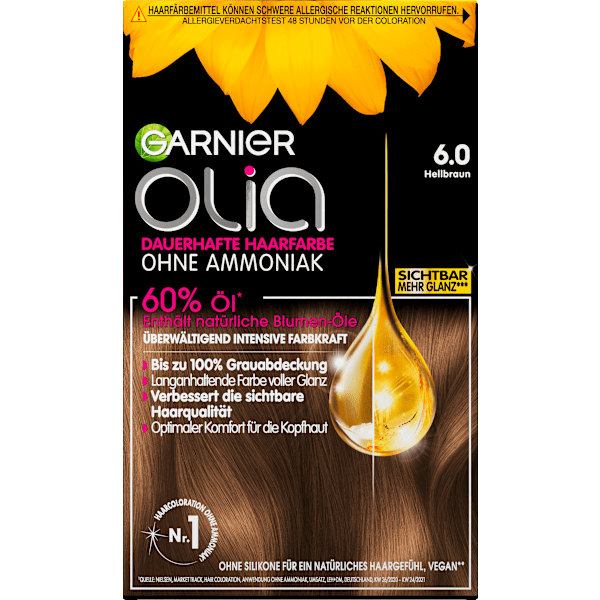 Haarfarbe 6.0 Hellbraun GARNIER olia