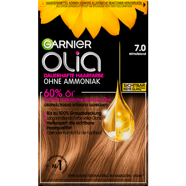 Haarfarbe 7.0 Mittelblond GARNIER olia