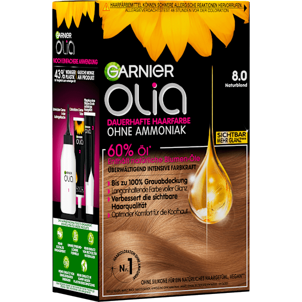 Haarfarbe 8.0 Naturblond GARNIER olia