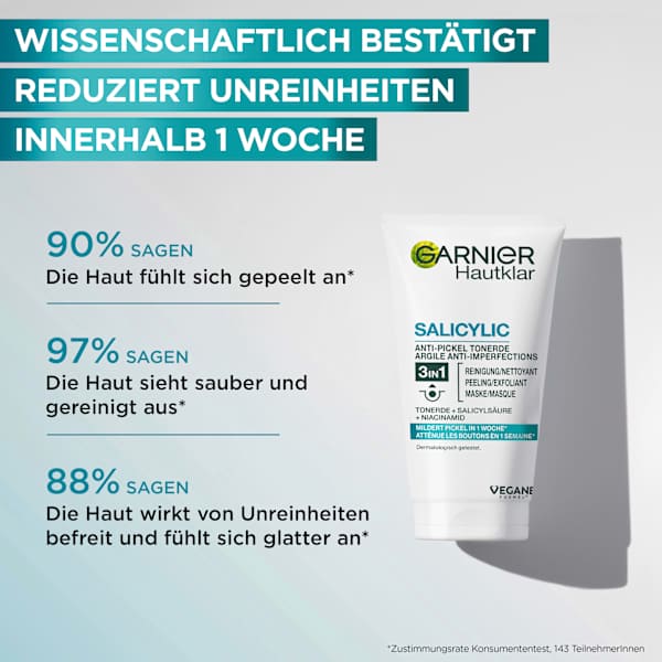 Reinigungscreme Salicylic Anti Pickel 3in1 Tonerde Garnier Skin Active