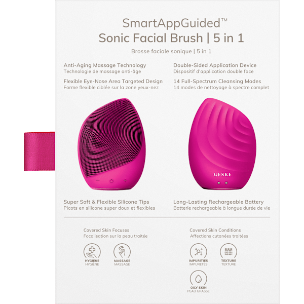 Sonic Facial Brush 5 in 1 Magenta GESKE
