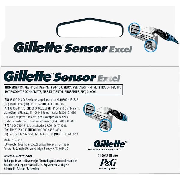 Rasierklingen, Sensor Excel Gillette