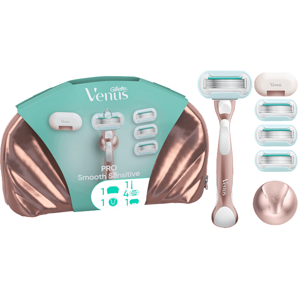 Geschenkset Rasierer, Pro Smooth Sensitive 8tlg Gillette Venus