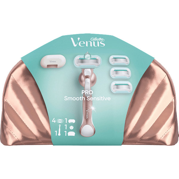 Geschenkset Rasierer, Pro Smooth Sensitive 8tlg Gillette Venus