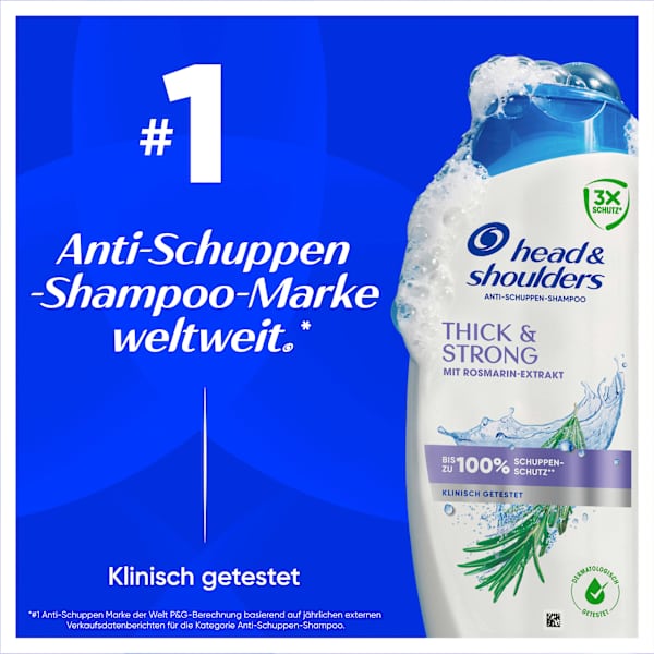 Shampoo Anti-Schuppen Thick & Strong mit Rosmarin-Extrakt head&shoulders