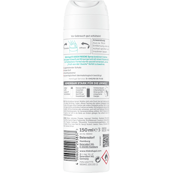 Antitranspirant Deospray Dusch Frische Hidrofugal