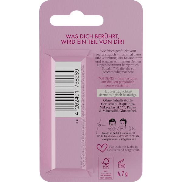 Lippenpflege Beere Jean&Len