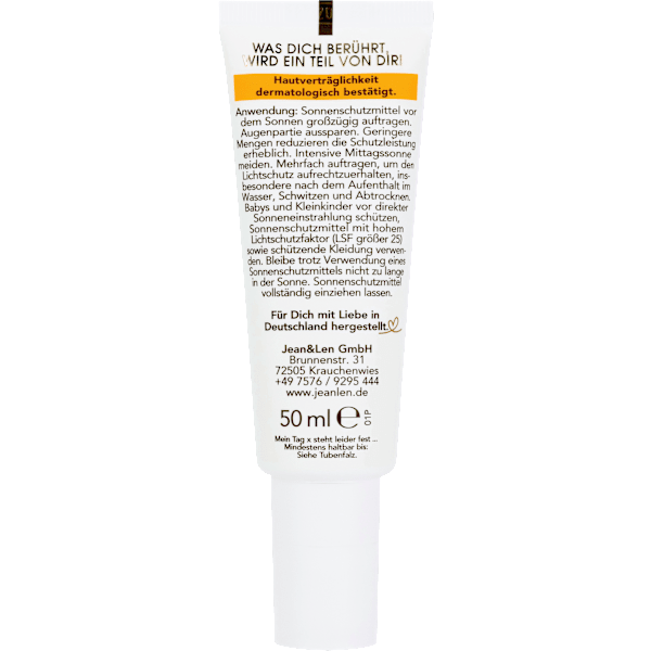 Sonnenfluid Gesicht sensitiv, hydro protect, LSF 50 Jean&Len