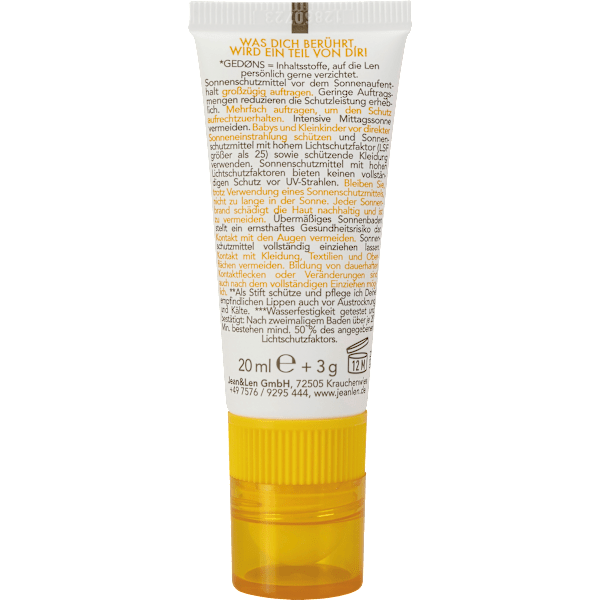 Sonnenschutz Kombi Gesicht Creme & Stift, LSF 50+ Jean&Len